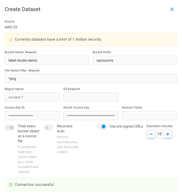 Check Dataset connection