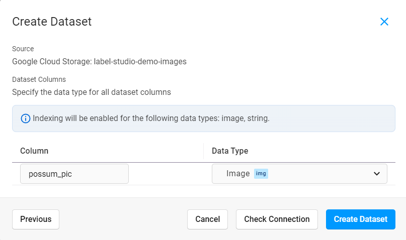 Select dataset column